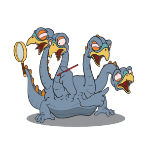 four-headed bird monster