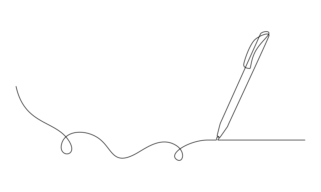 illustrated pen drawing a line